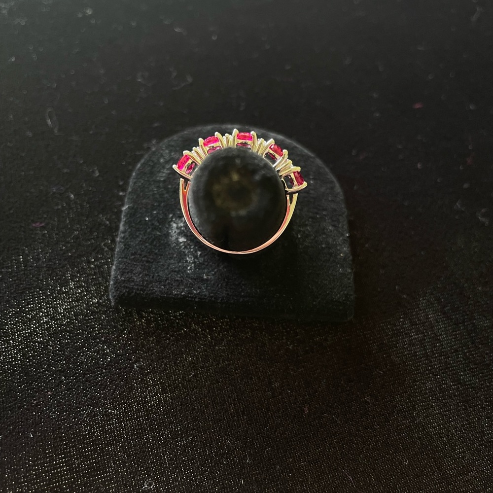 Simulated Ruby 925 Silver Ring - image 2